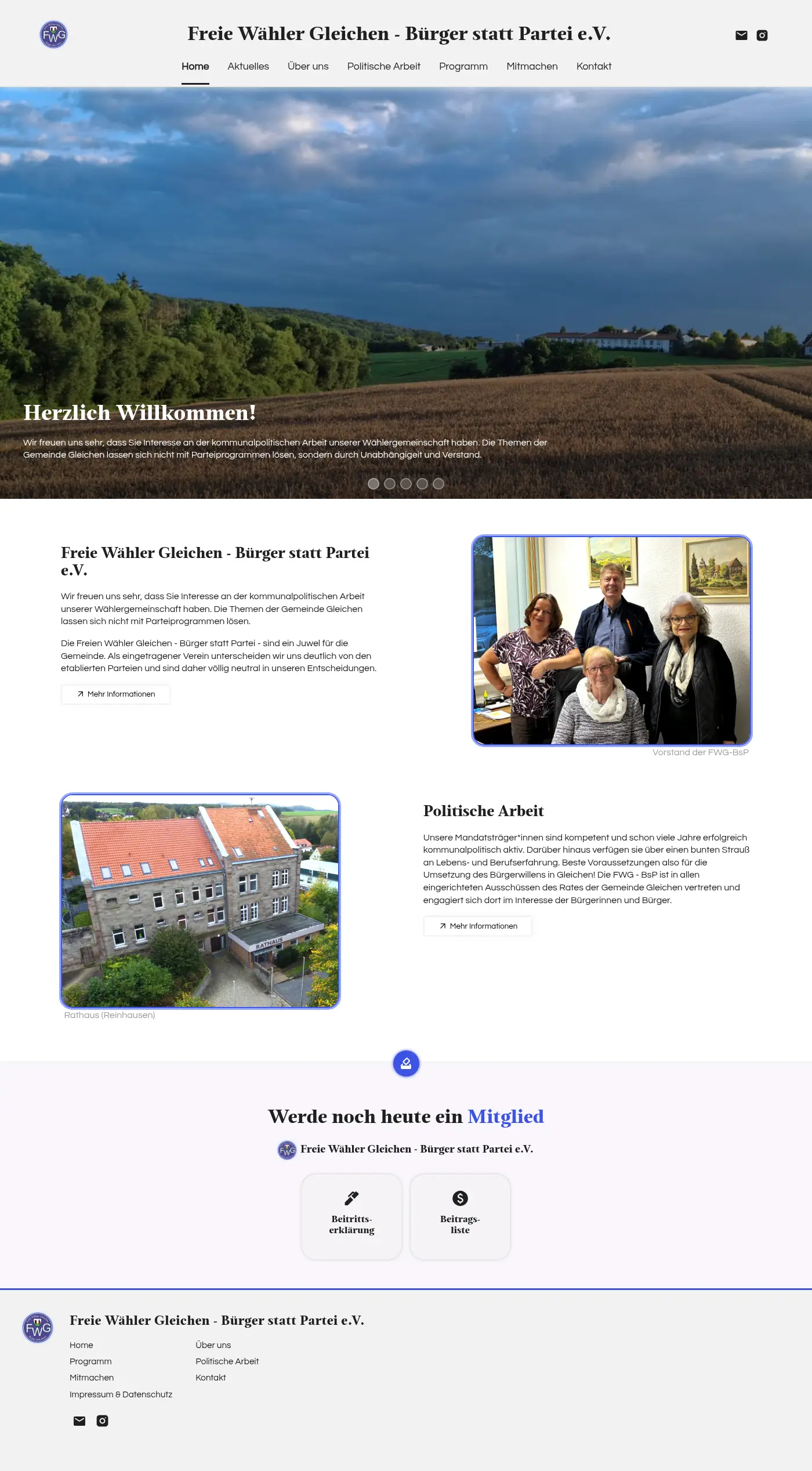 FWG-BsP Website: Startseite