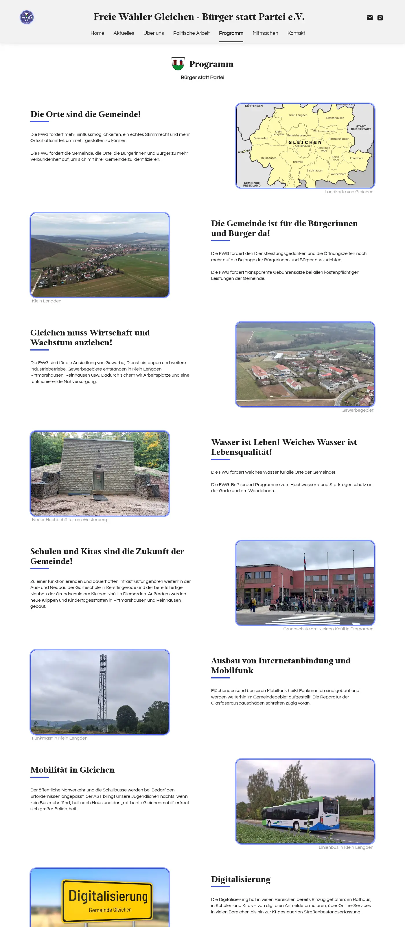 FWG-BsP Website: Programm