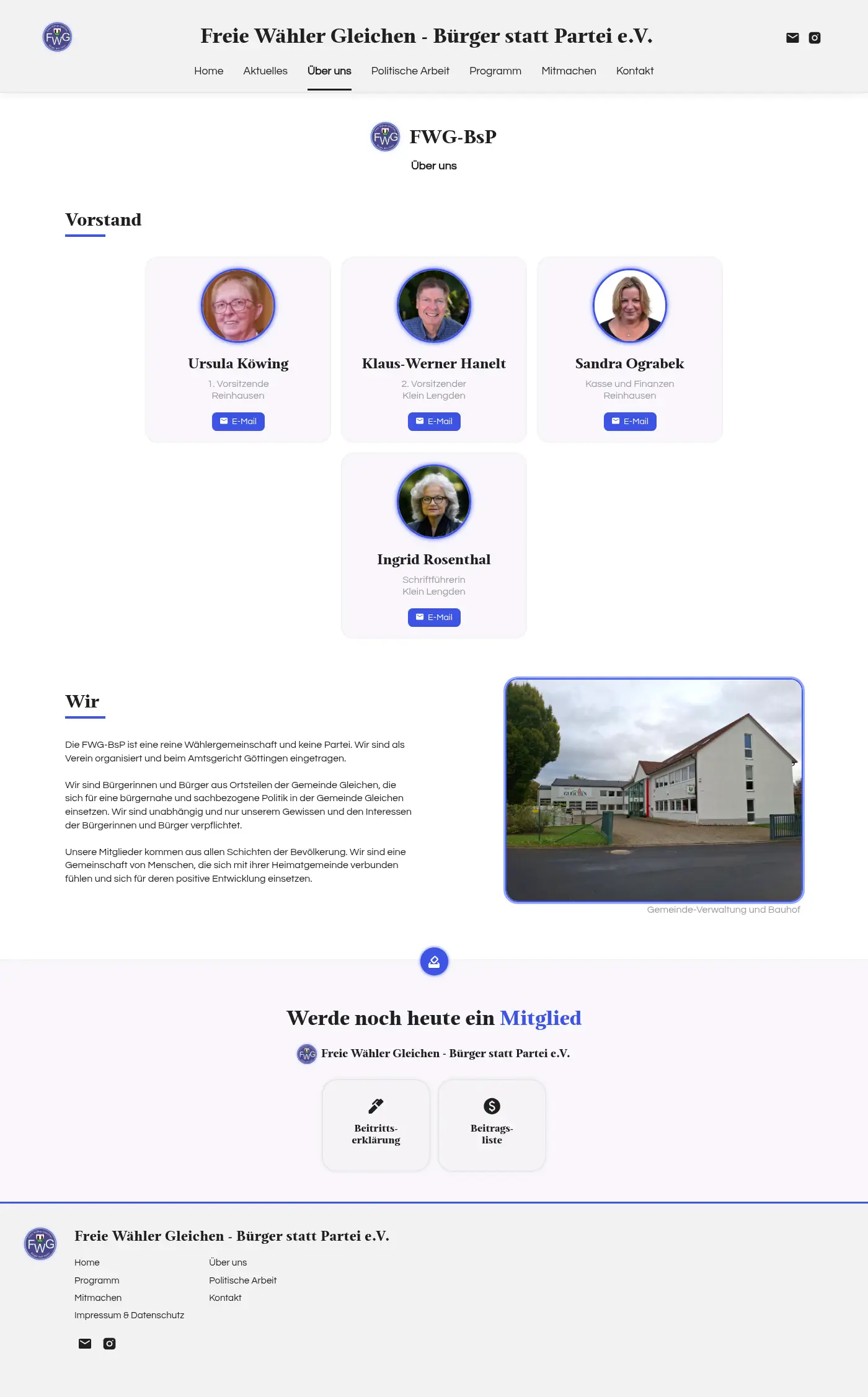 FWG-BsP Website: Über uns